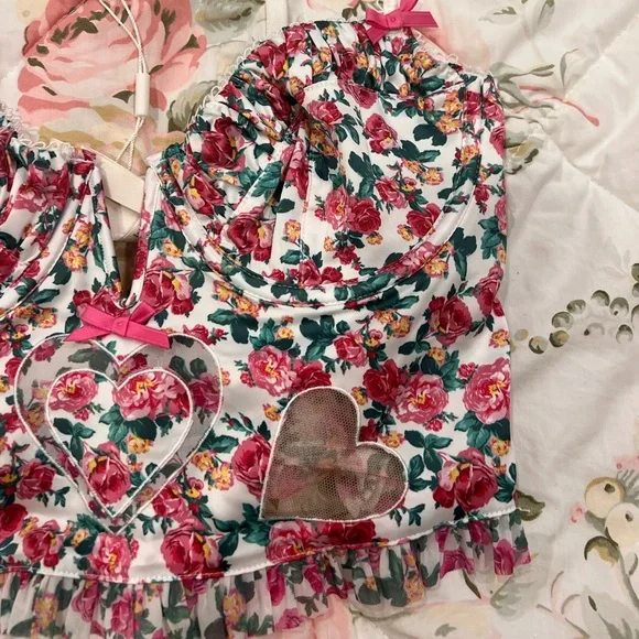 For Love and Lemons Heartbloom Bustier top medium M corset lingerie NWT - Picture 3 of 7